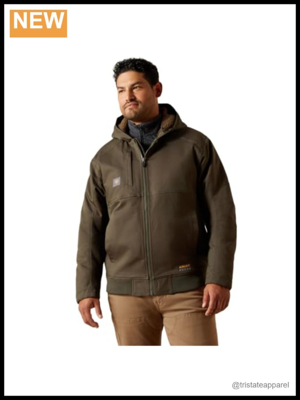 Men's Aviator Jacket Cotton Blend Sherpa Lining Zip